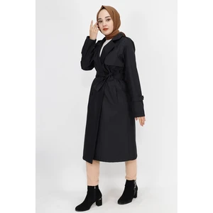 Bycoolest Butik 11010 Bycoolest Butik Kumaş Beli Bağlamalı Orta Boy Trençkot