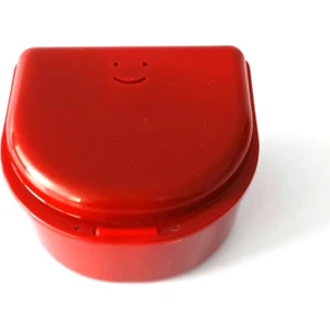 Diş Protez Kutusu - Diş Saklama  - Kabı  Büyük Boy 2 Adet ( Kırmızı)
