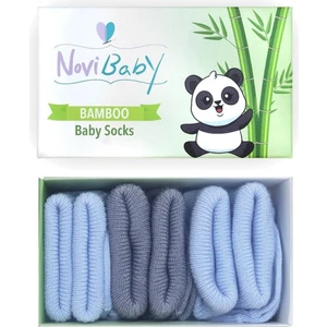 3'Lü Bambu Yenidoğan Bebek Çorap Blue Stone