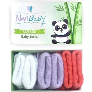 3'Lü Bambu Yenidoğan Bebek Çorap Purple Orange
