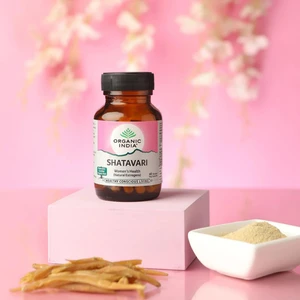 Organic India Shatavari, Hint Kuşkonmazı |Şatavari Asparagus Racemosus | 400 Mg, 60 Kapsül