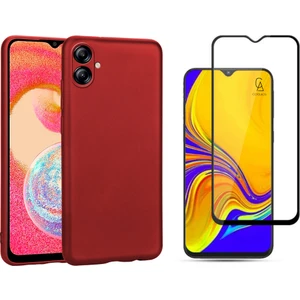Samsung Galaxy A04E ile Uyumlu Telefon Kılıfı ve 5d Tam Kaplayan Cam Ekran Koruyucu