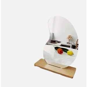 Ayn-11 Limited Edition Düzensiz Asimetrik Makyaj Aynası Ahşap Masa Aynası Çerçevesi Tasarım Dekoratif Ayn