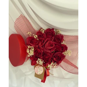 Zb Flowers Sevgiliye hediye Silindir Kutuda 9’lu Kırmızı Gül sevgiliye Hediye doğumgünü hediyelik Ürün Yapay Çiçek