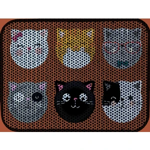Elekli Tuvalet Önü Kedi Kumu Paspası Renkli Desenli Elekli Kedi Tuvalet Önü Kum Toparlayıcı Paspas