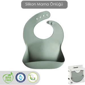 Mega Boy Silikon Mama Önlüğü – Ayarlanabilir Çift Kilitli Bebek Mama Önlüğü