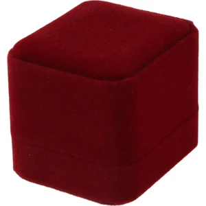 Klasik Kadife Nişan Yüzüğü Kutusu (Koyu Kırmızı) (Yurt Dışından)
