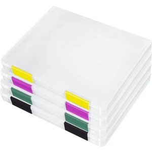 4 Adet A4 Dosya Taşınabilir Proje Çantası, Taşınabilir A4 Dosya Kutusu Plastik Koleksiyon Defteri Kağıdı Saklama Kutusu 8.5X11 Inç Mektup Kağıdı (Yurt Dışından)