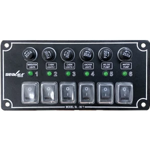 Marine 6 lı Switch Yatay Panel 12-24v Kontrol Paneli 80X170mm