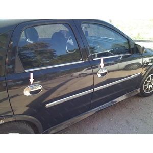 Ebal Oto Opel Corsa C Krom Kapı Kolu+Çerçeve 4 Kapı 2000-2007 P. Çelik