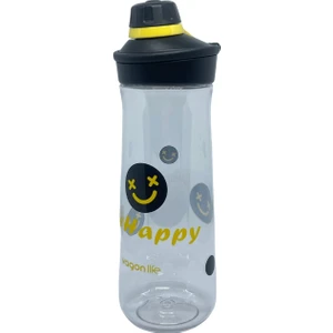 650ML Döndürülerek Açılan Rahat Kapaklı Kulplu Desenli Gövde Polikarbon Su Matarası