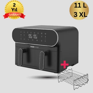 Tıgrecook Duo 3xl Airfryer 11L Sıcak Hava Fritözü Çift Hazneli Yağsız 1700W AFT11001A