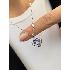 Piercing Market Çelik Zirkon Taşlı Kararmaz Solmaz Okyanus Kalp Kolye