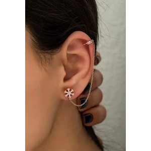 925 Ayar Gümüş Zirkon Taşlı Kar Tanesi Küpe