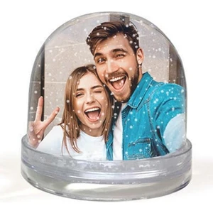 Hediye Vakti Kişiye Özel Çift Taraflı Fotoğraflı Kar Küresi