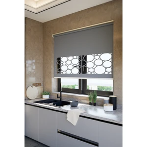 Perdebiz Lazer Kesim Mat Stor Perde Antrasit EB-4004