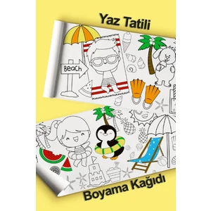 Ceo Design Çocuklar Için Dev Boyama Kağıdı 2.5 Metre Uzunluğunda Aktivite Boyama Kağıdı Yaz Tatili Temalı