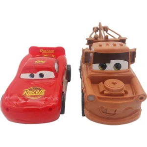 Cars Şimşek Mcqueen ve Mater Oyuncak Sürtmeli 2 Li Araç Seti, Arabalar Oyuncak Figür