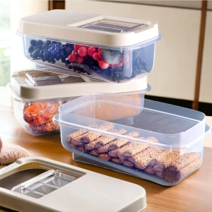 NY Home 3 Adet 5 Lt Kolay Kayar Kapaklı Multibox Saklama Kabı Krem