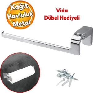 Banyo Lavabo Mutfak Aparat Uzun Kağıt Havluluk Açık Kağıtlık 26 cm Metal Sağlam Krom