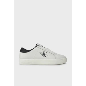 Calvin Klein Logolu Deri Sneaker Ayakkabı YM0YM0086401W Erkek Ayakkabı YM0YM00864 01W