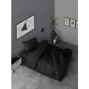 Tek Kişilik Lastikli Çarşaflı Nevresim Takımı Simple Siyah