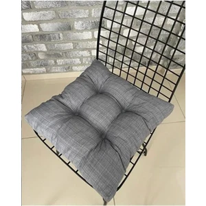Altın Pamuk Altınpamuk Classic Gri Pofidik Sandalye Minderi - 40X40 cm