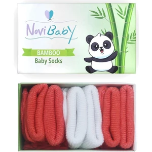 3'Lü Bambu Yenidoğan Bebek Çorap White Orange