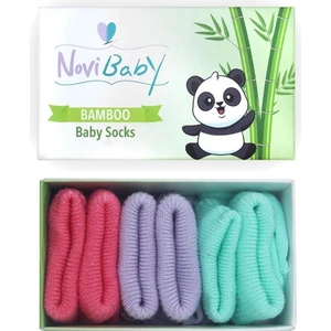 3'Lü Bambu Yenidoğan Bebek Çorap Purple Candy