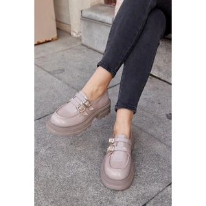 Belly Vizon Rugan Hakiki Deri Kalın Tabanlı Kadın Loafer