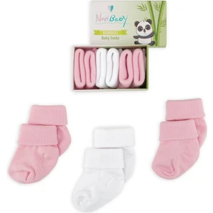 3'Lü Bambu Yenidoğan Bebek Çorap Pinky