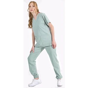 Çizgi Medikal Jogger Lüks Kaliteli Likralı Doktor Hemşire Forması Scrubs Mint Yeşili