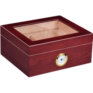 Kırmızı Camlı Humidor Puro Kutusu RB95khv