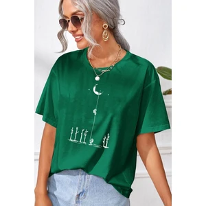 Only Trendwear  Unisex Uzay Temalı Baskılı T-Shirt