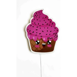 Çocuk Odası Bebek Odası LED Işıklı Cupcake Baskılı Mdf Duvar Süsü