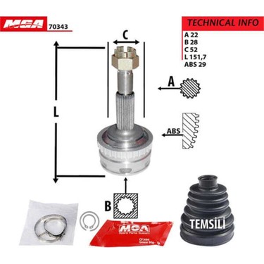 Mga 70343 70343 Aks Kafası Dış Corsa B C 00- 1.2 1.0 Fiyatı
