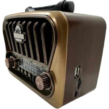 Ataşbey RT-826 Orta Boy Güneş Enerjili Bluetooth, Nostalji , Fm/am/sw 3 Band Radyo ,usb, Sd ,aux