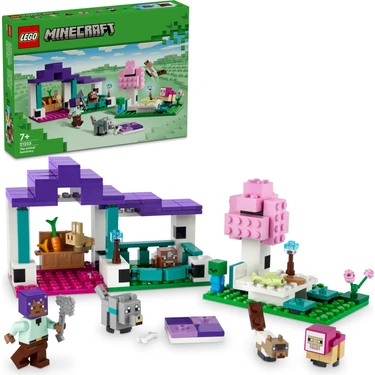 LEGO® Minecraft® Hayvan Barınağı 21253 - 7 Yaş ve Üzeri Macera Oyunları Seven Çocuklar İçin 6 Adet