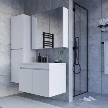 Teta Home Tokyo 65 Cm Beyaz Mdf Banyo Dolabı Seti + Boy