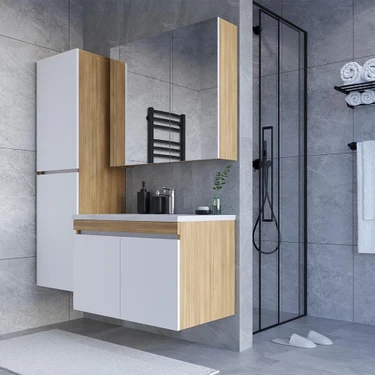 Teta Home Tokyo 80 Cm Mdf Banyo Dolabı Seti +Boy