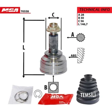 Mga 70558 70558 Aks Kafası Dış Mazda 626 98-02 28×30×56 Fiyatı