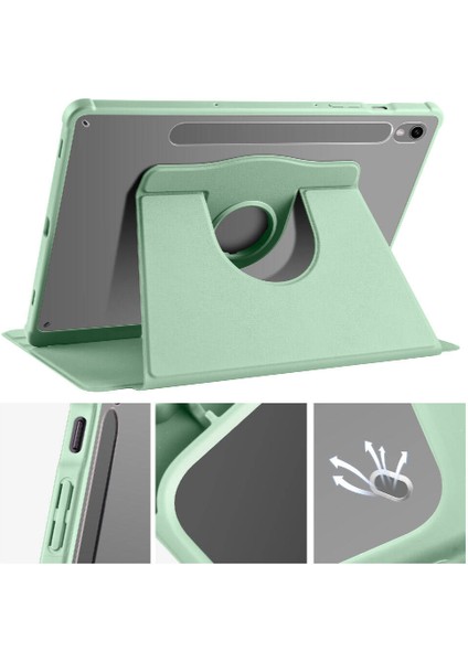 Samsung Galaxy Tab S9 SM-X710B Kılıf Yatay ve Dikey Standlı Dönebilen Uyku Modlu Termik Kılıf