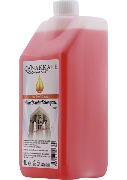 Altın Damla Kolonyası -1 Litre -(BİDON) Korumalı Kapak - Yeni Model