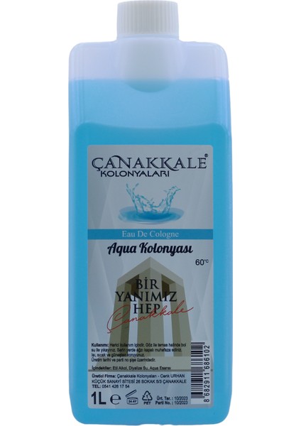 Aqua (Okyanus) Kolonyası -1 Litre -(BİDON) Korumalı Kapak - Yeni Model