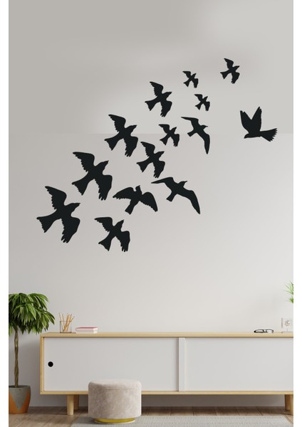 Uçan Kuşlar Dekoratif Duvar Sticker Kuş Sürüsü Duvar Süsü modelleri
