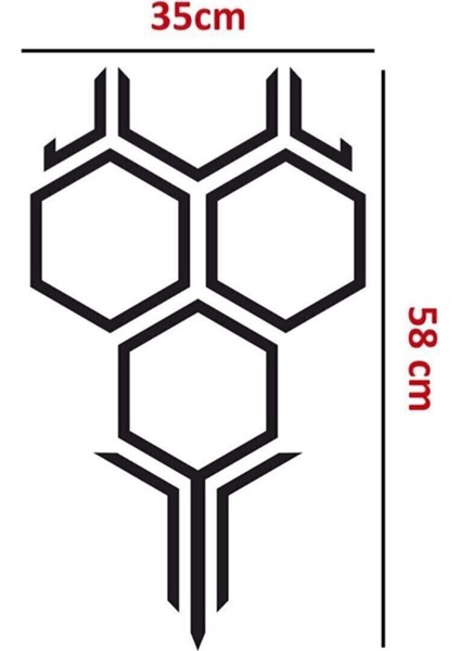 Petek Tasarım Oto Kaput Sticker Siyah 58*35 cm modelleri