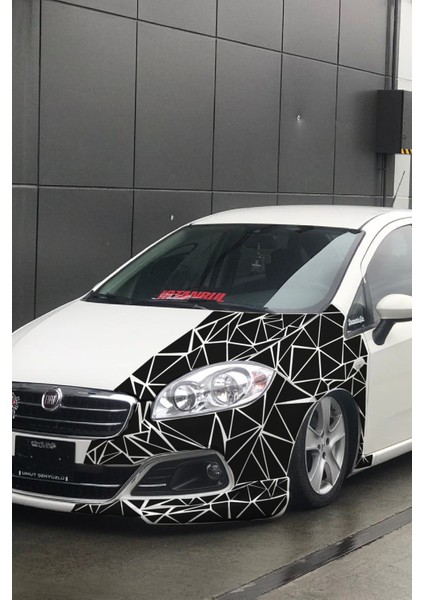 Üçgen Kesim Kamuflaj Araç Kaplama Parlak Folyo Siyah 1 Metrekare