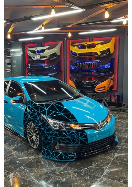 Üçgen Kesim Kamuflaj Araç Kaplama Parlak Folyo Siyah 1 Metrekare fırsatları