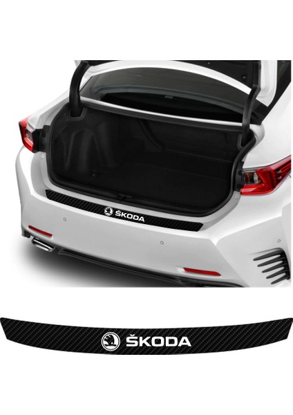 Skoda Scala İçin Uyumlu Aksesuar Oto Arka Tampon Bagaj Koruyucu Sticker 92*7 cm