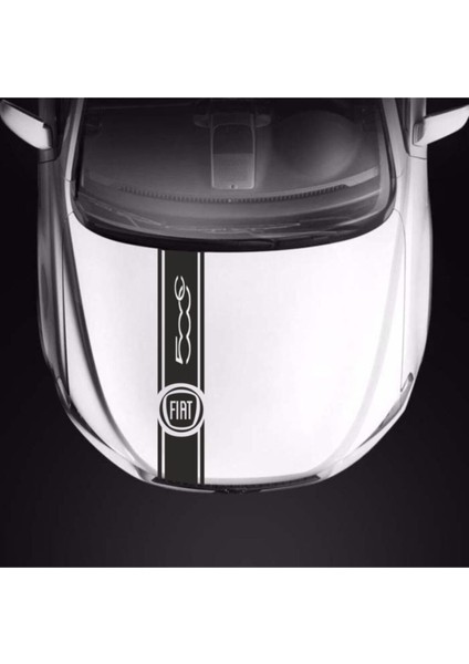 Fiat 500C İçin Uyumlu Aksesuar Oto Kaput Şerit Sticker